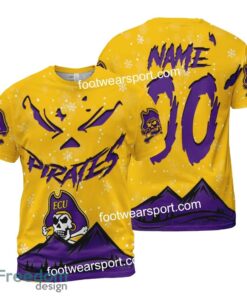 Custom Number And Name East Carolina Pirates Grinch Face 3D Hoodie, 3D Tshirt, Sweater AOP For Adult - NCAA East Carolina Pirates Grinch Face 3D Hoodie, 3D Tshirt, Sweater AOP Custom Number And Name Photo 2