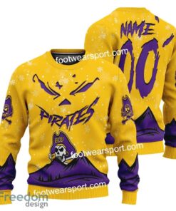 Custom Number And Name East Carolina Pirates Grinch Face 3D Hoodie, 3D Tshirt, Sweater AOP For Adult - NCAA East Carolina Pirates Grinch Face 3D Hoodie, 3D Tshirt, Sweater AOP Custom Number And Name Photo 3