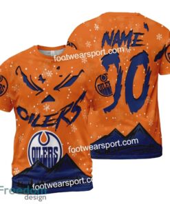 Custom Number And Name Edmonton Oilers Grinch Face 3D Hoodie, 3D Tshirt, Sweater AOP For Fans - NHL Edmonton Oilers Grinch Face 3D Hoodie, 3D Tshirt, Sweater AOP Custom Number And Name Photo 2