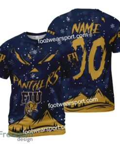Custom Number And Name FIU Panthers Grinch Face 3D Hoodie, 3D Tshirt, Sweater AOP For Fans - NCAA FIU Panthers Grinch Face 3D Hoodie, 3D Tshirt, Sweater AOP Custom Number And Name Photo 2