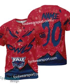 Custom Number And Name Florida Atlantic Owls Grinch Face 3D Hoodie, 3D Tshirt, Sweater AOP For Fans - NCAA Florida Atlantic Owls Grinch Face 3D Hoodie, 3D Tshirt, Sweater AOP Custom Number And Name Photo 2