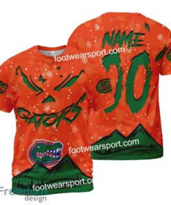 Custom Number And Name Florida Gators Grinch Face 3D Hoodie, 3D Tshirt, Sweater AOP Gift Holidays - NCAA Florida Gators Grinch Face 3D Hoodie, 3D Tshirt, Sweater AOP Custom Number And Name Photo 2