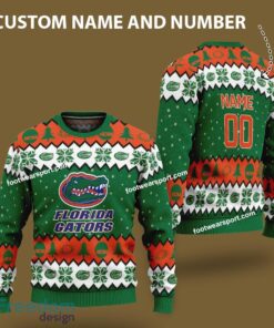 Custom Number And Name Florida Gators Logo Pattern Knitted Christmas Sweater For Fans