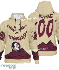 Custom Number And Name Florida State Seminoles Grinch Face 3D Hoodie, 3D Tshirt, Sweater AOP For Adult