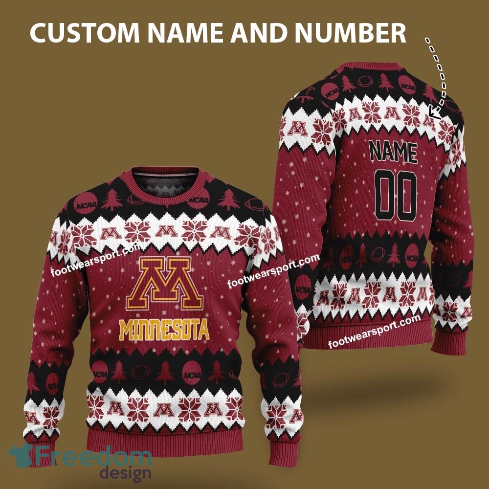 Custom Number And Name Minnesota Golden Gophers Logo Pattern Knitted Christmas Sweater Gift For Men And Women image Custom Number And Name Minnesota Golden Gophers Logo Pattern Knitted Christmas Sweater Gift For Men And Women - Custom Number And Name Minnesota Golden Gophers Logo Pattern Knitted Christmas Sweater Gift For Men And Women