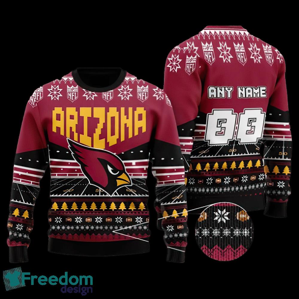 Custom Number And Name NFL Arizona Cardinals Christmas Knitted Xmas Sweater AOP Gift Holidays image Custom Number And Name NFL Arizona Cardinals Christmas Knitted Xmas Sweater AOP Gift Holidays - Custom Number And Name NFL Arizona Cardinals Christmas Knitted Xmas Sweater AOP Gift Holidays