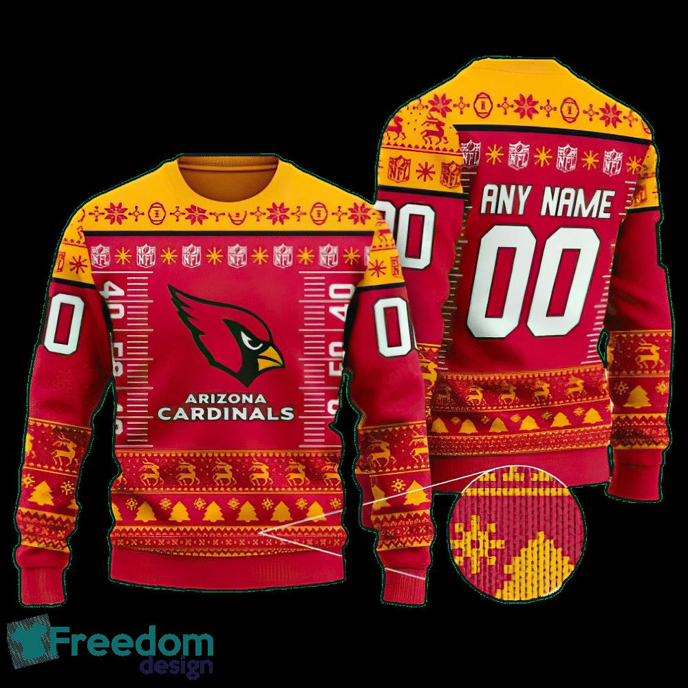 Custom Number And Name NFL Arizona Cardinals Christmas Ugly Christmas 3D Sweater Gift For Adult image Custom Number And Name NFL Arizona Cardinals Christmas Ugly Christmas 3D Sweater Gift For Adult - Custom Number And Name NFL Arizona Cardinals Christmas Ugly Christmas 3D Sweater Gift For Adult