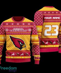 Custom Number And Name NFL Arizona Cardinals Christmas Ugly Christmas Sweater Gift For Men And Women