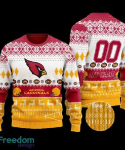 Custom Number And Name NFL Arizona Cardinals Christmas Ugly Sweater Gift For Christmas
