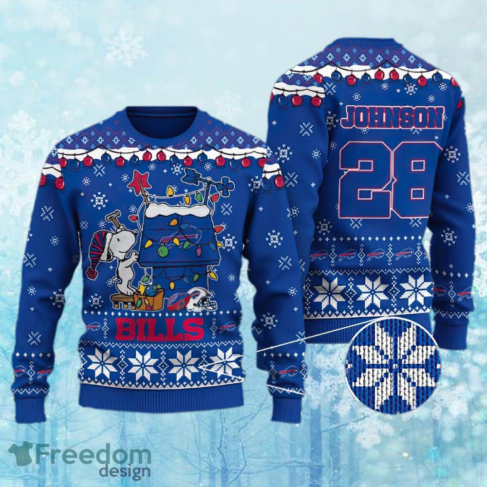 Custom Number And Name NFL Buffalo Bills Christmas Knitted Christmas Sweater Gift For Men And Women image Custom Number And Name NFL Buffalo Bills Christmas Knitted Christmas Sweater Gift For Men And Women - Custom Number And Name NFL Buffalo Bills Christmas Knitted Christmas Sweater Gift For Men And Women