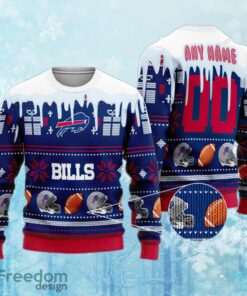 Custom Number And Name NFL Buffalo Bills Christmas Ugly Christmas 3D Sweater Gift For Men And Women
