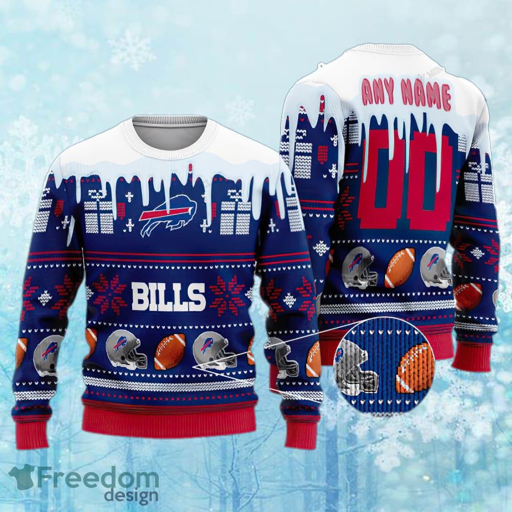 Custom Number And Name NFL Buffalo Bills Christmas Ugly Christmas 3D Sweater Gift For Men And Women image Custom Number And Name NFL Buffalo Bills Christmas Ugly Christmas 3D Sweater Gift For Men And Women - Custom Number And Name NFL Buffalo Bills Christmas Ugly Christmas 3D Sweater Gift For Men And Women
