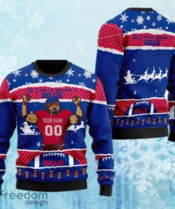Custom Number And Name NFL Buffalo Bills Christmas Ugly Christmas Sweater Gift For Adult