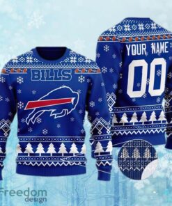Custom Number And Name NFL Buffalo Bills Ugly Christmas 3D Sweater Gift For Adult