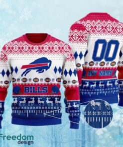 Custom Number And Name NFL Buffalo Bills Ugly Christmas Sweater Gift For Men And Women