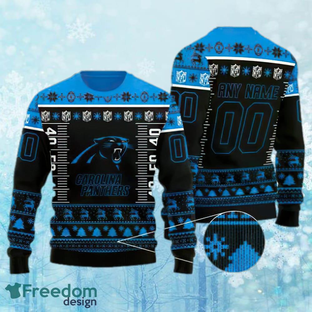 Custom Number And Name NFL Carolina Panthers Christmas Knitted Sweater Gift For Christmas image Custom Number And Name NFL Carolina Panthers Christmas Knitted Sweater Gift For Christmas - Custom Number And Name NFL Carolina Panthers Christmas Knitted Sweater Gift For Christmas