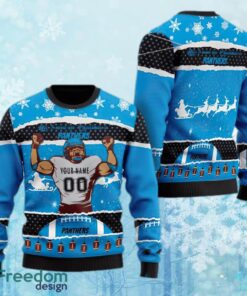 Custom Number And Name NFL Carolina Panthers Christmas Ugly Christmas Sweater Gift For Adult