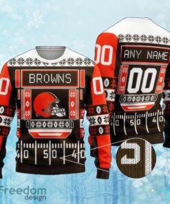 Custom Number And Name NFL Cleveland Browns Christmas Ugly Sweater Gift For Christmas