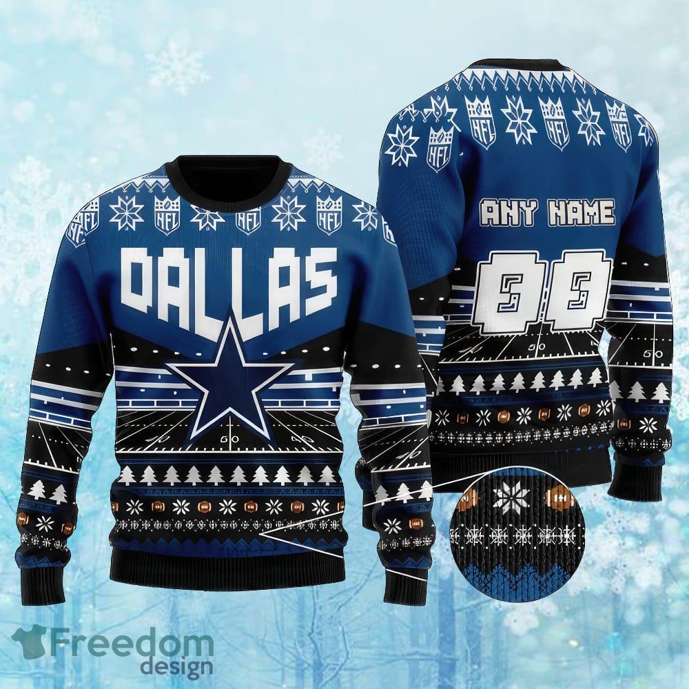 Custom Number And Name NFL Dallas Cowboys Christmas Knitted Christmas Sweater Gift For Adult image Custom Number And Name NFL Dallas Cowboys Christmas Knitted Christmas Sweater Gift For Adult - Custom Number And Name NFL Dallas Cowboys Christmas Knitted Christmas Sweater Gift For Adult