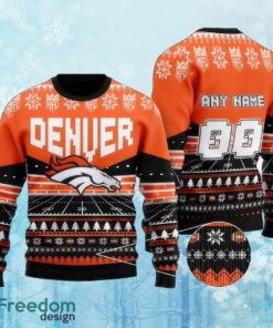 Custom Number And Name NFL Denver Broncos Christmas Knitted Sweater Gift For Christmas