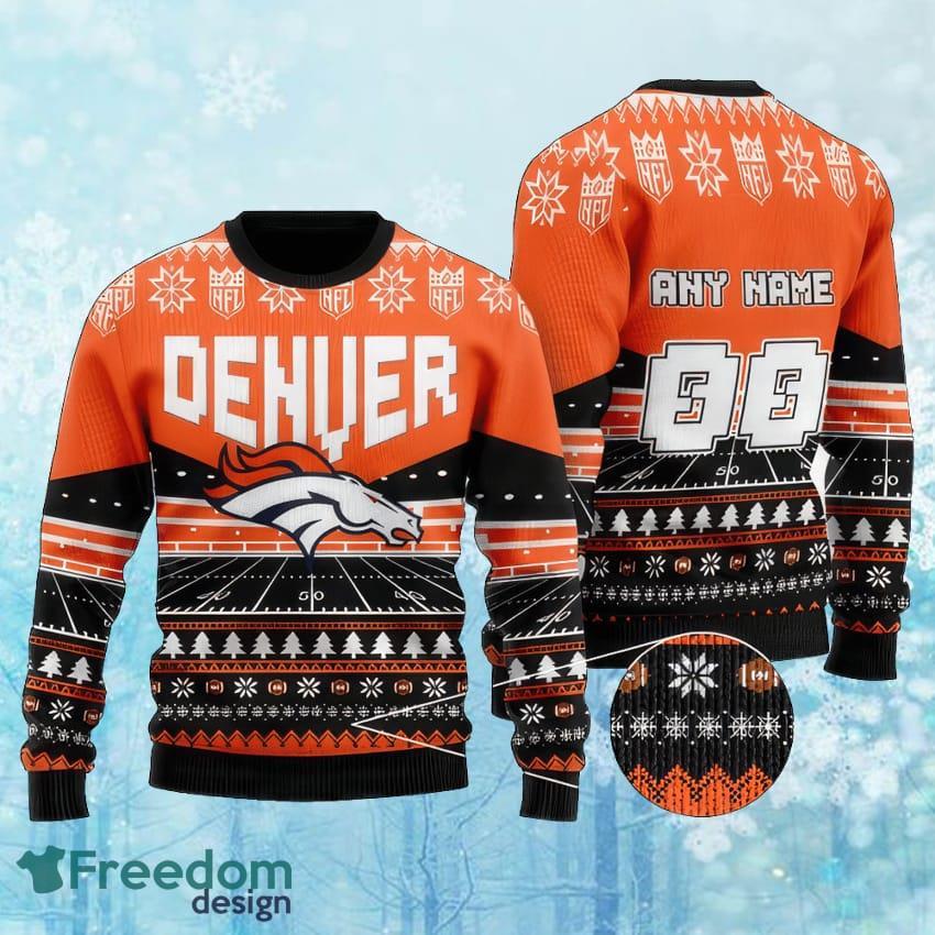 Custom Number And Name NFL Denver Broncos Christmas Knitted Sweater Gift For Christmas image Custom Number And Name NFL Denver Broncos Christmas Knitted Sweater Gift For Christmas - Custom Number And Name NFL Denver Broncos Christmas Knitted Sweater Gift For Christmas