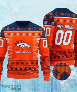 Custom Number And Name NFL Denver Broncos Christmas Ugly Christmas Sweater AOP Gift For Adult