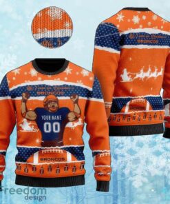 Custom Number And Name NFL Denver Broncos Christmas Ugly Sweater Gift For Christmas