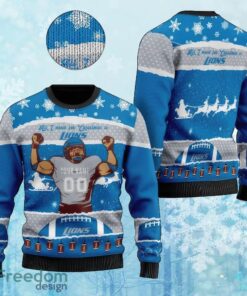 Custom Number And Name NFL Detroit Lions Christmas Knitted Xmas Sweater AOP Gift Holidays