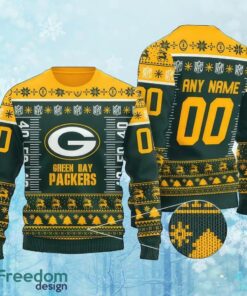 Custom Number And Name NFL Green Bay Packers Christmas Knitted 3D Sweater Gift For Christmas