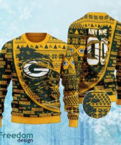Custom Number And Name NFL Green Bay Packers Christmas Knitted Christmas Sweater Gift For Men And Women