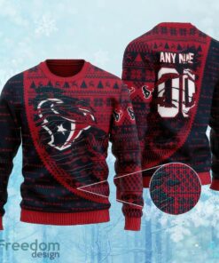 Custom Number And Name NFL Houston Texans Christmas Knitted Xmas Sweater Gift Holidays
