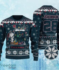 Custom Number And Name NFL Houston Texans Christmas Ugly Christmas 3D Sweater Gift For Adult