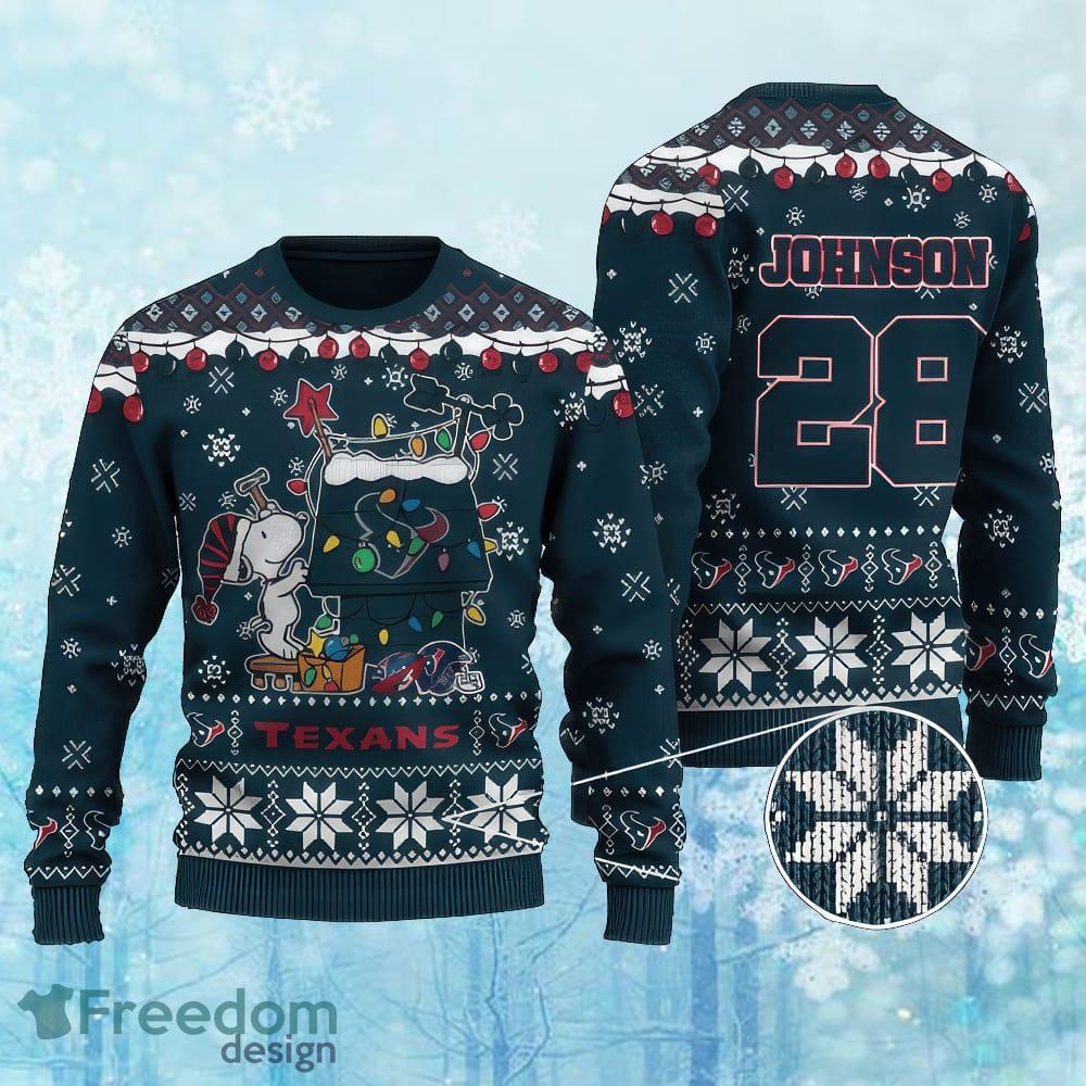 Custom Number And Name NFL Houston Texans Christmas Ugly Christmas 3D Sweater Gift For Adult image Custom Number And Name NFL Houston Texans Christmas Ugly Christmas 3D Sweater Gift For Adult - Custom Number And Name NFL Houston Texans Christmas Ugly Christmas 3D Sweater Gift For Adult