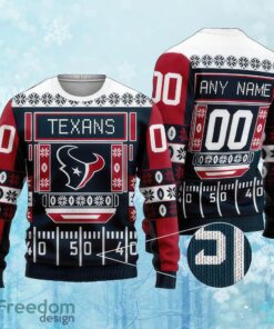 Custom Number And Name NFL Houston Texans Christmas Ugly Christmas 3D Sweater Gift For Men And Women