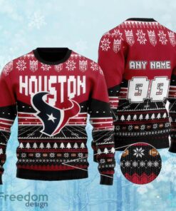 Custom Number And Name NFL Houston Texans Ugly Xmas Sweater Gift For Adult