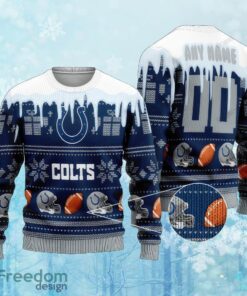 Custom Number And Name NFL Indianapolis Colts Christmas Knitted Christmas Sweater Gift For Adult