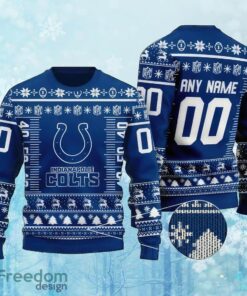 Custom Number And Name NFL Indianapolis Colts Christmas Knitted Sweater Gift For Christmas
