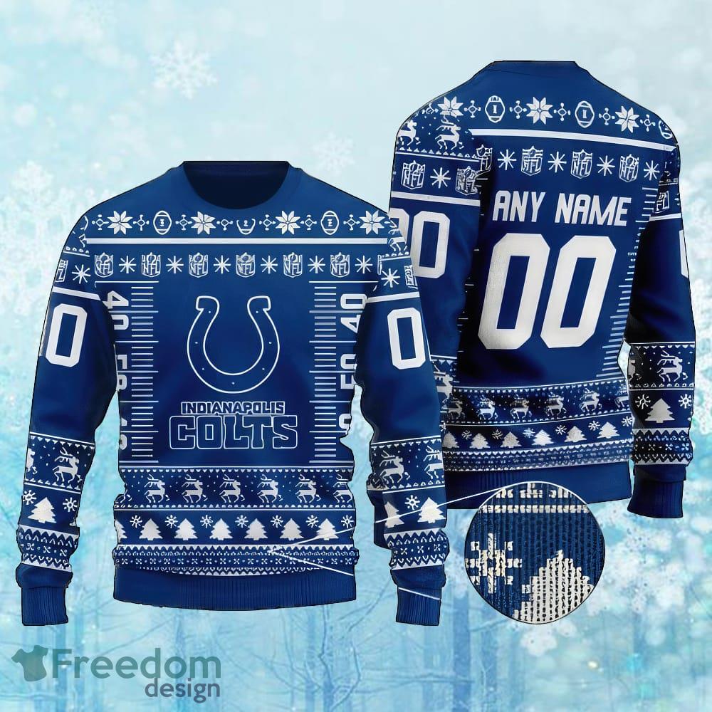 Custom Number And Name NFL Indianapolis Colts Christmas Knitted Sweater Gift For Christmas image Custom Number And Name NFL Indianapolis Colts Christmas Knitted Sweater Gift For Christmas - Custom Number And Name NFL Indianapolis Colts Christmas Knitted Sweater Gift For Christmas