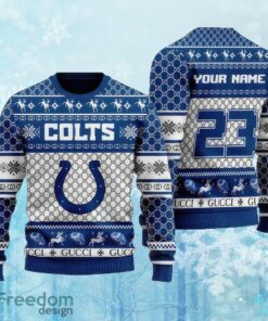 Custom Number And Name NFL Indianapolis Colts Christmas Ugly Sweater AOP Gift For Christmas