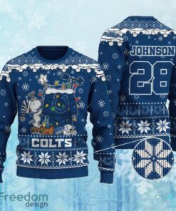 Custom Number And Name NFL Indianapolis Colts  Knitted Christmas Sweater Gift For Men And Women