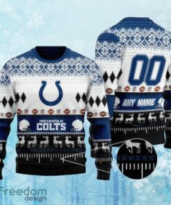 Custom Number And Name NFL Indianapolis Colts Ugly Christmas Sweater Gift Holidays