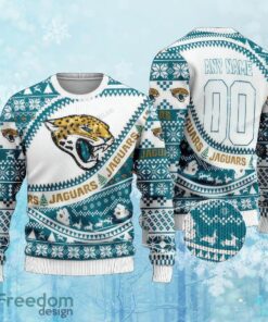Custom Number And Name NFL Jacksonville Jaguars Christmas Knitted Christmas Sweater AOP Gift For Men And Women