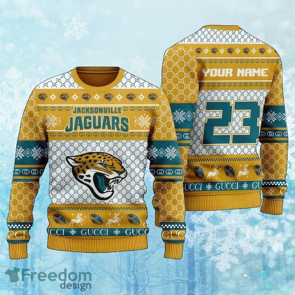 Custom Number And Name NFL Jacksonville Jaguars Christmas Knitted Sweater Gift For Christmas image Custom Number And Name NFL Jacksonville Jaguars Christmas Knitted Sweater Gift For Christmas - Custom Number And Name NFL Jacksonville Jaguars Christmas Knitted Sweater Gift For Christmas