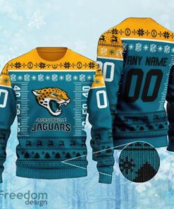 Custom Number And Name NFL Jacksonville Jaguars Christmas Ugly Christmas 3D Sweater Gift For Men And Women