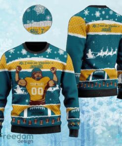 Custom Number And Name NFL Jacksonville Jaguars Christmas Ugly Christmas Sweater Gift For Adult