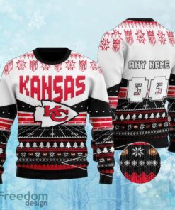 Custom Number And Name NFL Kansas City Chiefs Christmas Ugly Christmas Sweater Gift For Adult