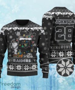 Custom Number And Name NFL Las Vegas Raiders Christmas Knitted Xmas Sweater Gift Holidays