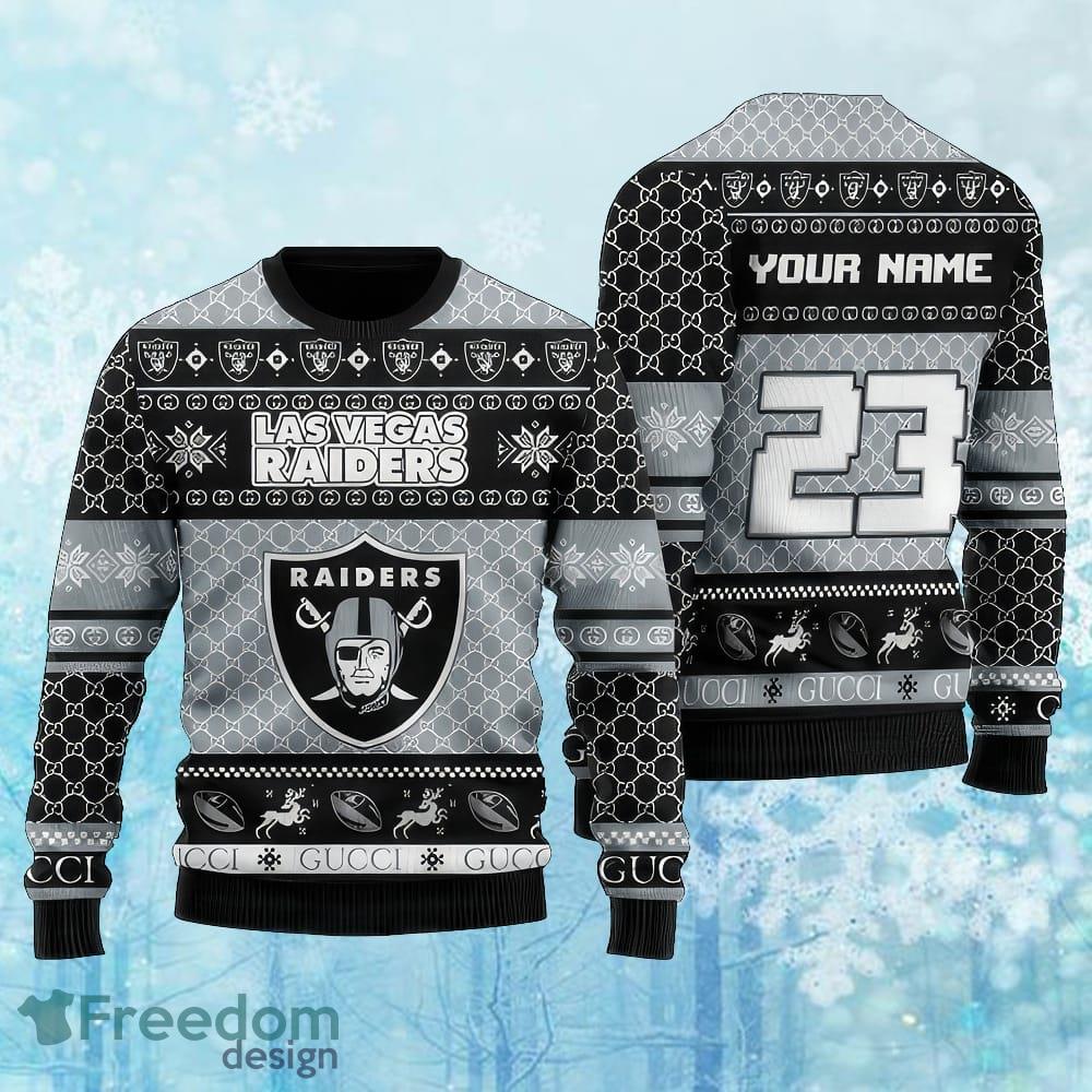 Custom Number And Name NFL Las Vegas Raiders Christmas Ugly Christmas Sweater Gift For Adult image Custom Number And Name NFL Las Vegas Raiders Christmas Ugly Christmas Sweater Gift For Adult - Custom Number And Name NFL Las Vegas Raiders Christmas Ugly Christmas Sweater Gift For Adult