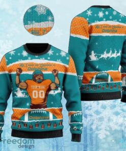 Custom Number And Name NFL Miami Dolphins Christmas Knitted Christmas Sweater Gift For Adult