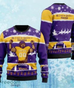 Custom Number And Name NFL Minnesota Vikings Christmas Knitted Xmas Sweater Gift Holidays